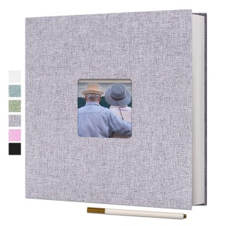 Large Photo Album Self Adhesive ， Pictures Magnetic Scrapbook Linen Cover DIY Album