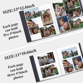 Large Photo Album Self Adhesive ， Pictures Magnetic Scrapbook Linen Cover DIY Album