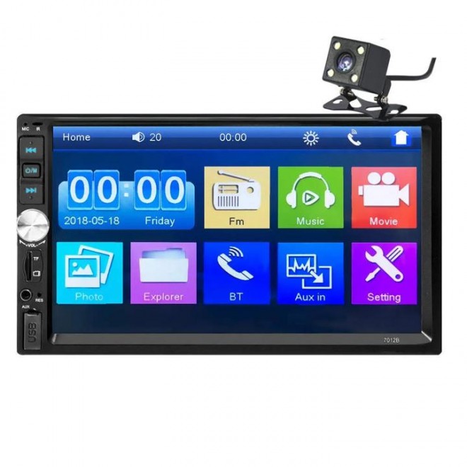 Stereo Touch Screen Double DIN Radio with Bluetooth FM Radio MP3 MP5/TF/USB/AUX