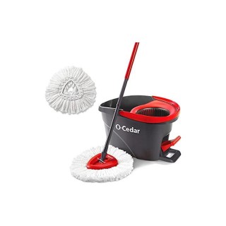 O-Cedar Easywring Microfiber Spin Mop & Bucket Floor Cleaning System with 1 Extra Refill