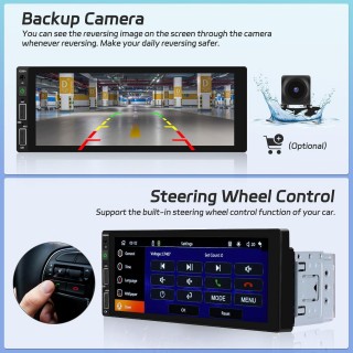 6.9 Inch Single Din Apple Carplay Car Stereo Touchscreen Car Radio with Bluetooth