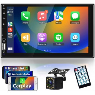 7 Inch Double Din Car Stereo Apple CarPlay & Android Auto Touchscreen
