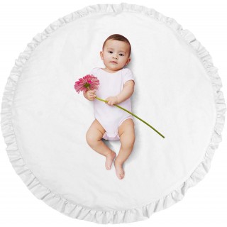 ABREEZE Baby Cotton Play Mat Soft Crawling Mat Activity Round Rug Home Room Decor
