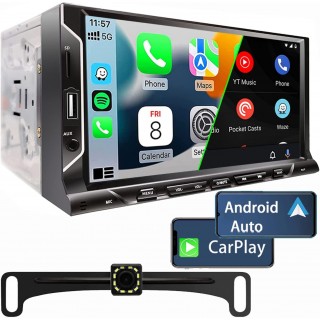 7 Inch Double Din Car Stereo Support Apple CarPlay Android Auto Mirror Link Capacitive Touchscreen Monitor Car Play Radio