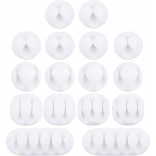 Cable Management Cable Clips, OHill 16 Pack White Adhesive Cord Holders