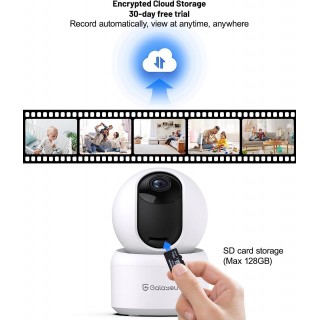 GALAYOU Indoor Security Camera 2K, Pet Camera, 360 Degree WiFi Home Security Camera