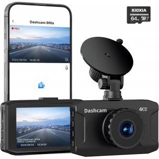 4K Dash Cam Front Built-in WiFi, WANLIPO Dash Camera for Cars with 3 IPS Screen