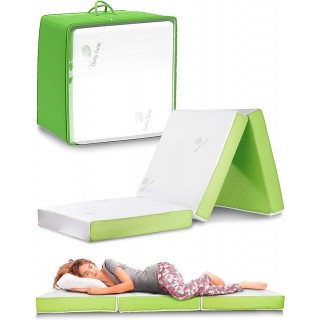 Cushy Form Floor Mattress - Foldable 4 Inch Foam Camping Bed -  Fold Up Pad