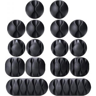 Cable Management Cable Clips, OHill 16 Pack Black Adhesive Cord Holders