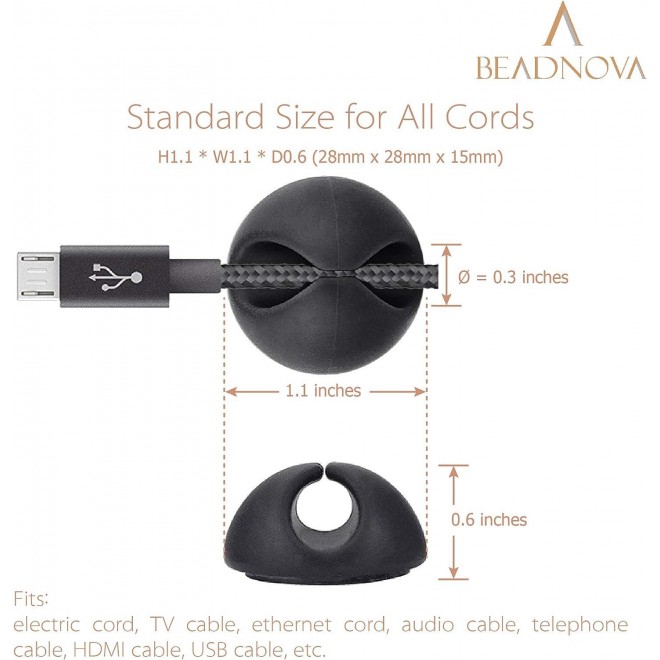 Beadnova Cable Clips Cord Organizer Cable Management Wire Cord Holder