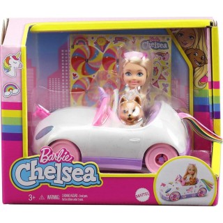 Barbie Club Chelsea Doll (6-inch Blonde) with Open-Top Rainbow Unicorn